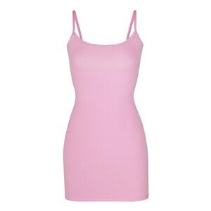 Skims pointelle mini dress bubblegum pink